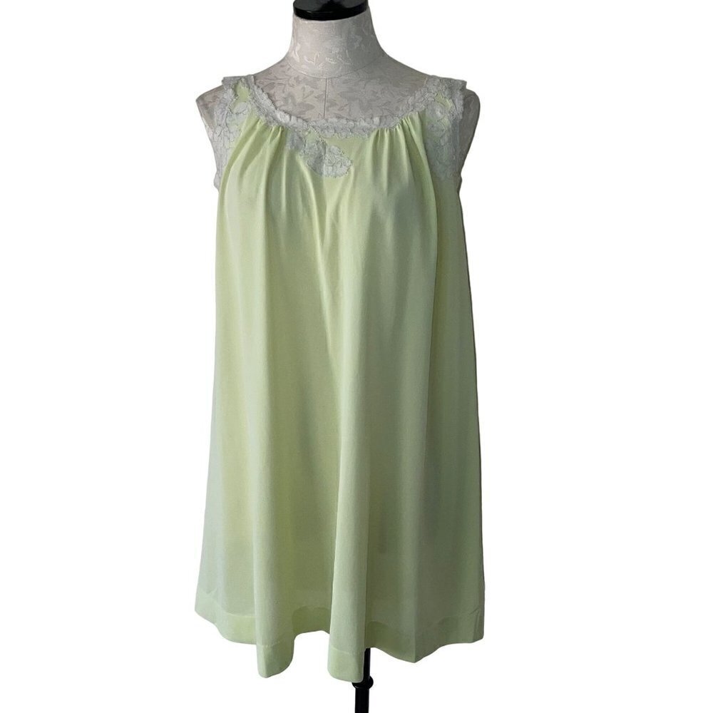 Gossard Artemis Vintage Womens Nightgown Size Small Green Baby Doll Nylon - Picture 9 of 12